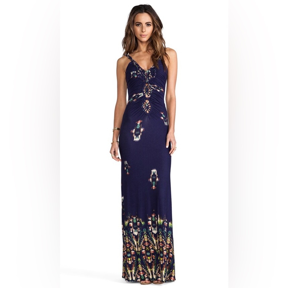 Sky Navy and Multicolor Maxi Dress